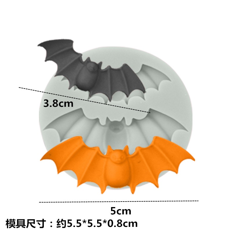 Khuôn gel Tạo Hình Xương Bàn Tay Dơi / Bí Ngô / Đầu Lâu Phù Thủy Trang Trí Bánh Kem Dịp halloween