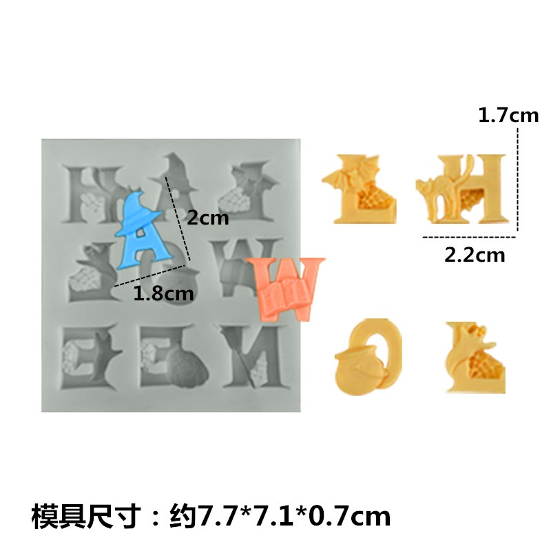 Khuôn gel Tạo Hình Xương Bàn Tay Dơi / Bí Ngô / Đầu Lâu Phù Thủy Trang Trí Bánh Kem Dịp halloween