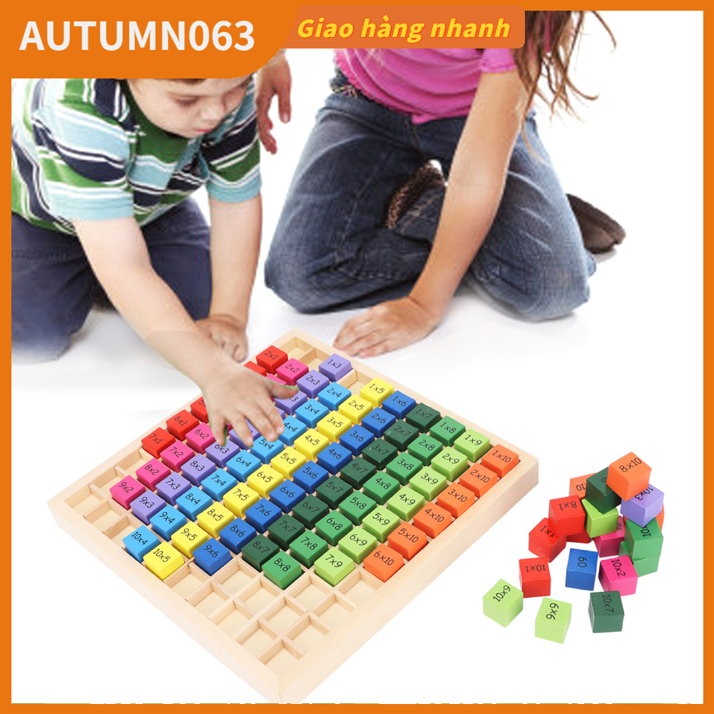 Bảng nhân toán bằng gỗ cải thiện trò chơi giáo dục bảng đầy màu sắc thông minh Autumn063