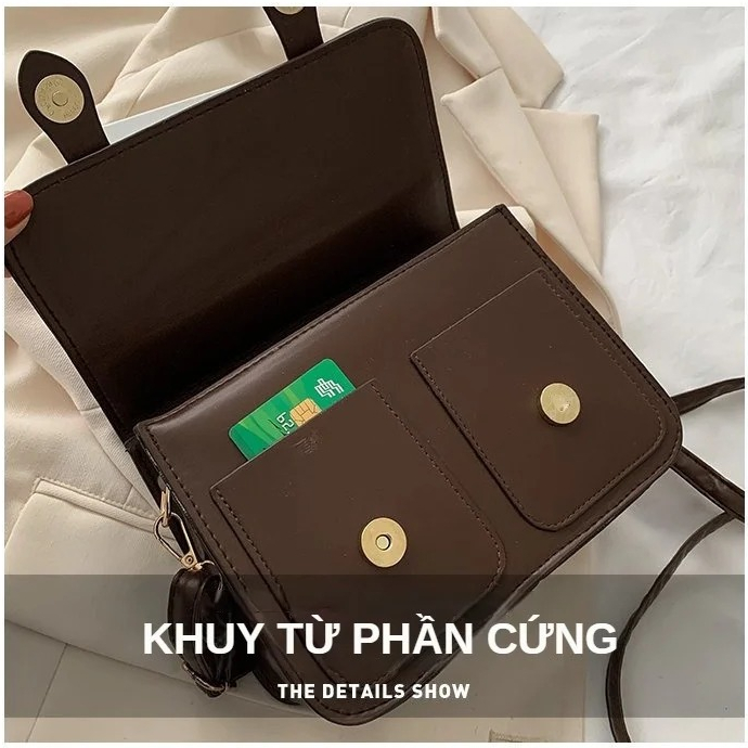 Túi Đeo Chéo Hình Vuông Nhỏ Đơn Giản Hàng Mới 2023 Phong Cách retro Thời Trang Mùa Xuân Dành Cho Bạn Nữ