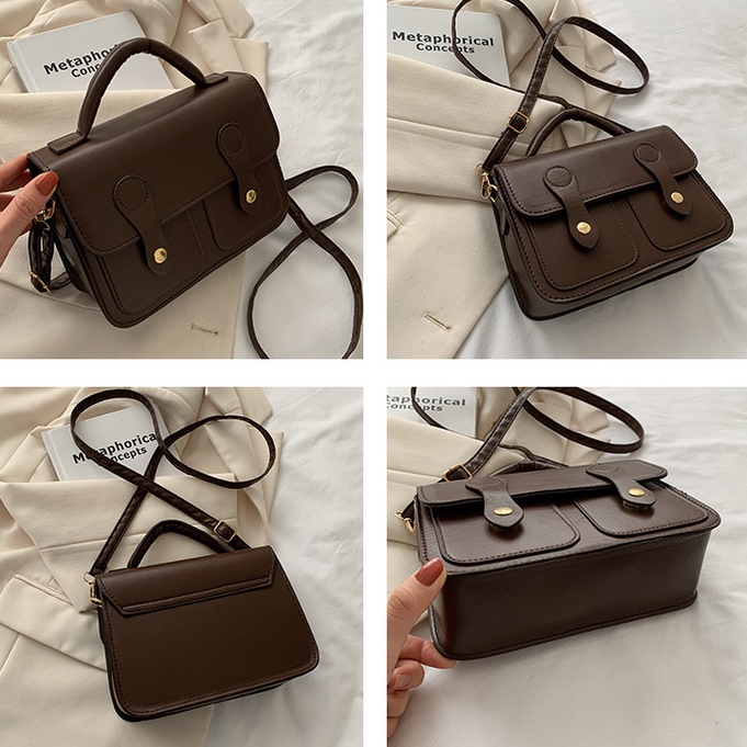 Túi Đeo Chéo Hình Vuông Nhỏ Đơn Giản Hàng Mới 2023 Phong Cách retro Thời Trang Mùa Xuân Dành Cho Bạn Nữ