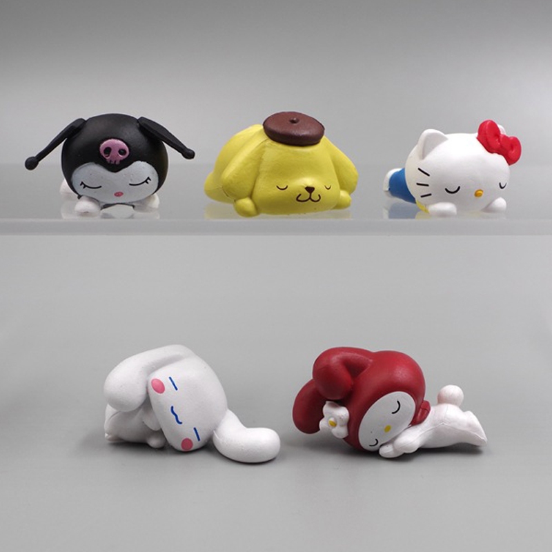 SANRIO Set 5 Mô Hình Nhân Vật Phim Hoạt Hình hello kitty 1.7-2cm