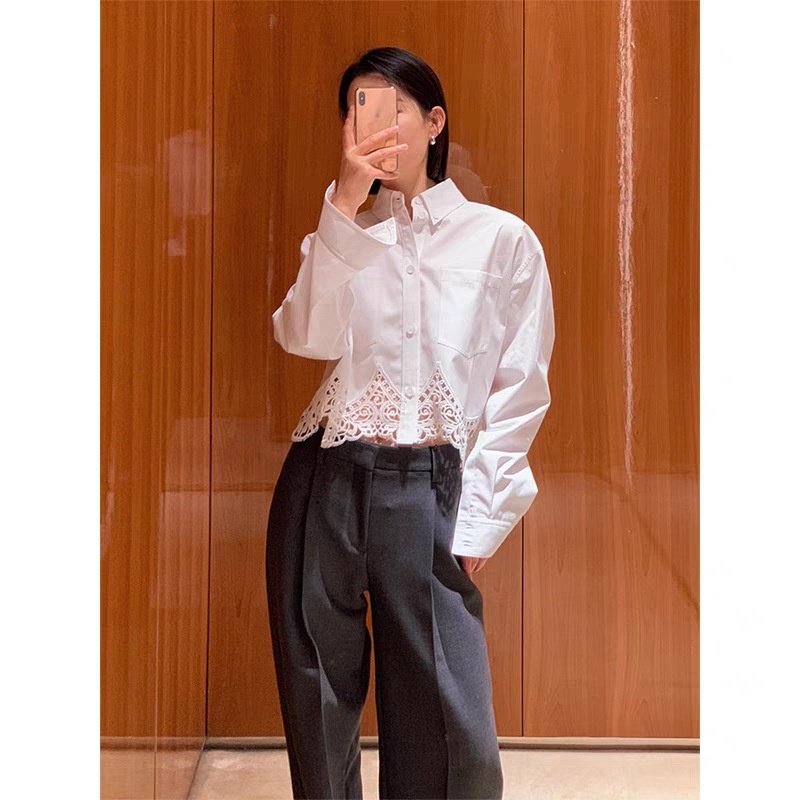 Áo Sơ Mi Trắng Tay Dài Phong Cách Pháp Thanh Lịch Thời Trang Cao Cấp Cho Nữ