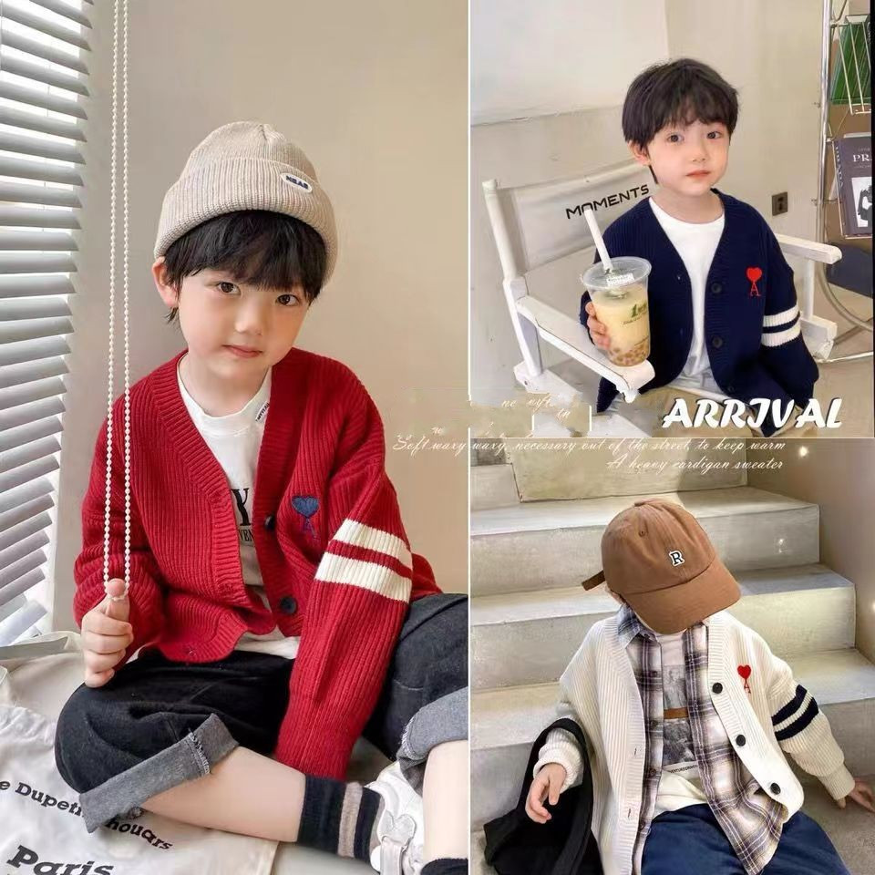 Áo Khoác cardigan Dệt Kim Kẻ Sọc Thời Trang Mùa Xuân Phong Cách Mới Dành Cho Bé Trai