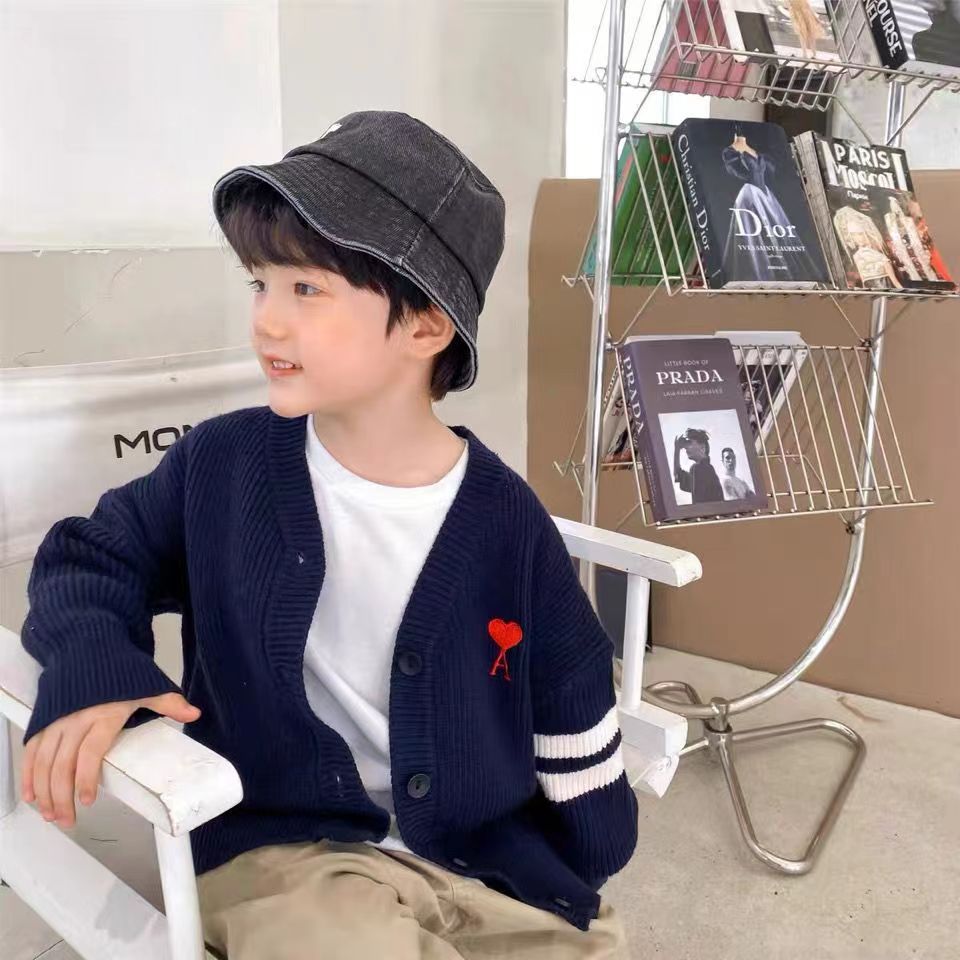 Áo Khoác cardigan Dệt Kim Kẻ Sọc Thời Trang Mùa Xuân Phong Cách Mới Dành Cho Bé Trai