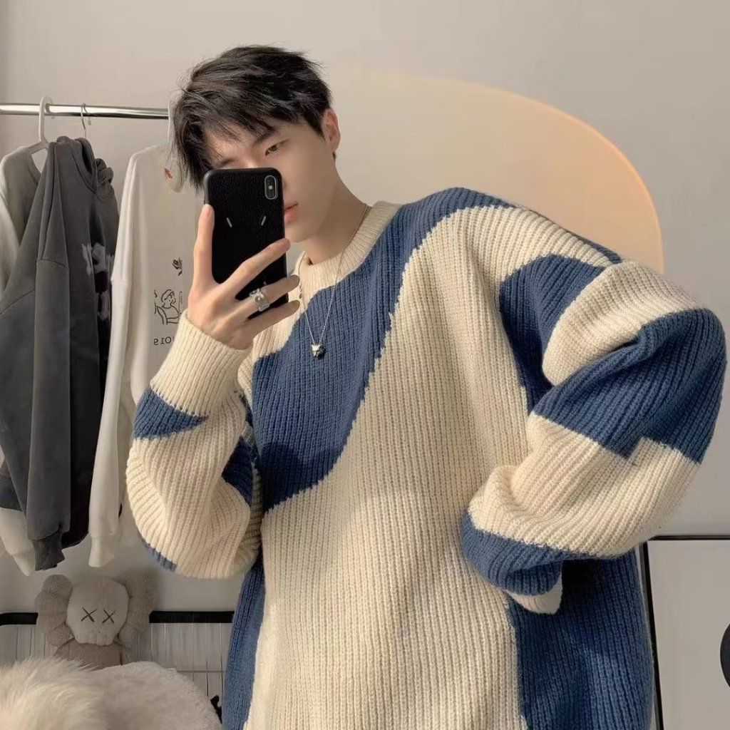 Áo sweater Dáng Rộng Phong Cách Nhật Bản Thời Trang Cho Nam