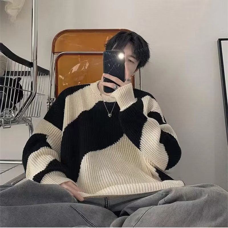 Áo sweater Dáng Rộng Phong Cách Nhật Bản Thời Trang Cho Nam