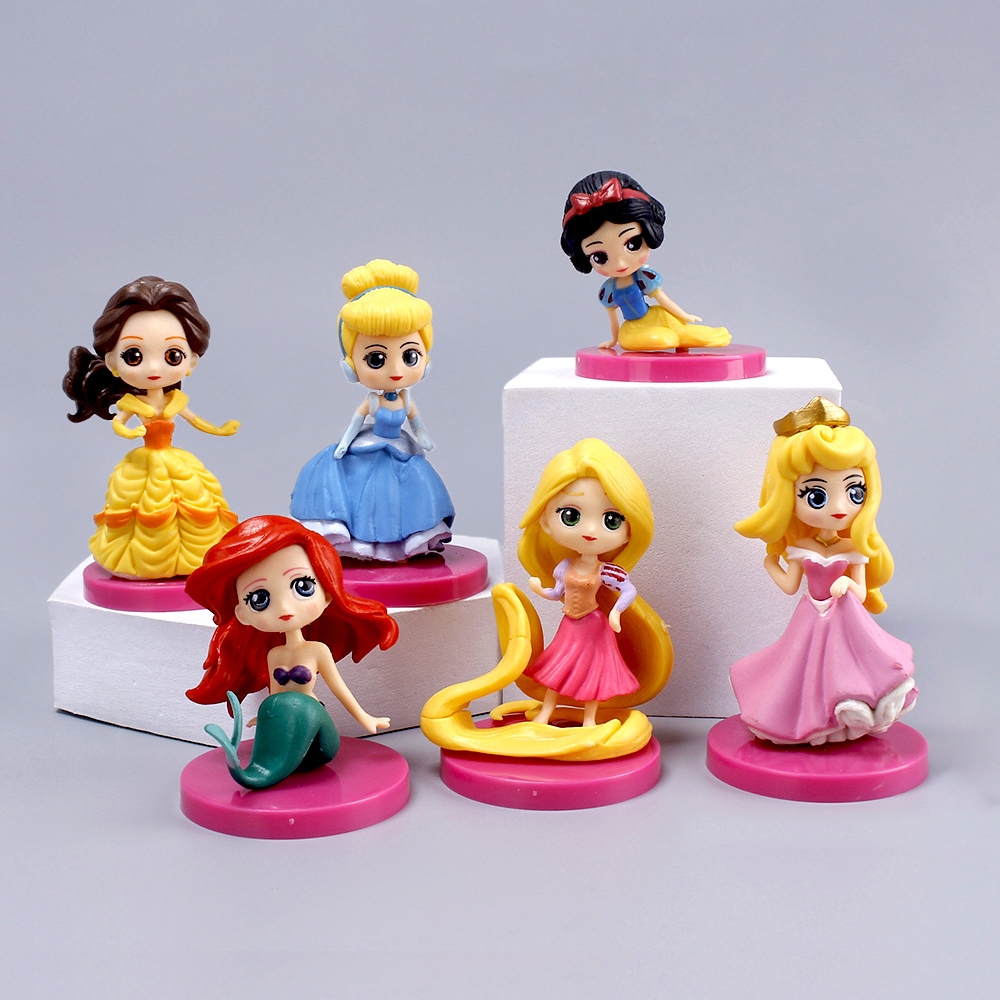 Bộ 6 Mô Hình Công Chúa disney 8cm Trang Trí Đáng Yêu
