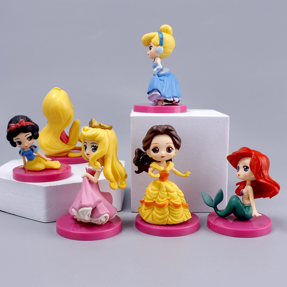 Bộ 6 Mô Hình Công Chúa disney 8cm Trang Trí Đáng Yêu