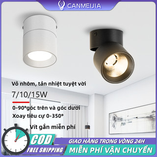 Đèn chiếu sáng có thể gập lại led 3 màu đèn chiếu sáng gắn trên bề mặt đèn trần đèn pin 7/10 / 15w đèn chiếu sáng điểm led chiếu sáng trên bề mặt đèn gắn điểm cho phòng khách bedroo