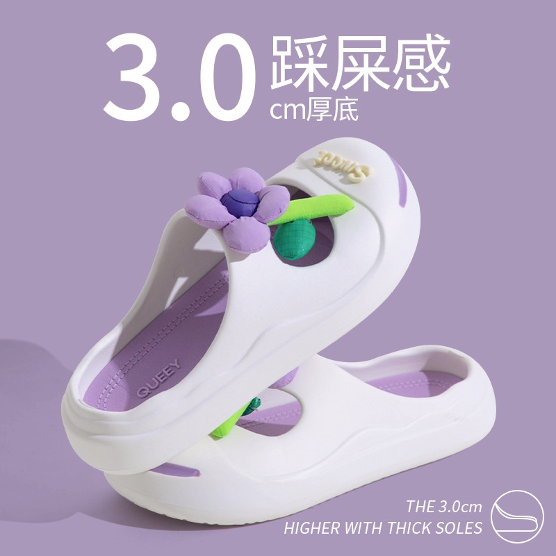 Giày Sandal Đế Cao Họa Tiết Hoa Thời Trang Cho Nữ