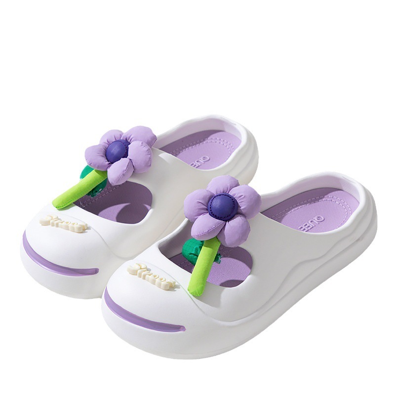 Giày Sandal Đế Cao Họa Tiết Hoa Thời Trang Cho Nữ