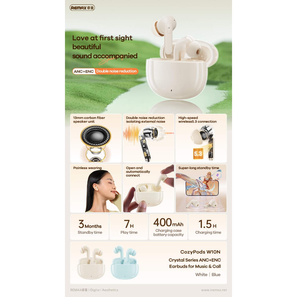 Remax Tai Nghe Pha Lê Chống Ồn w10n