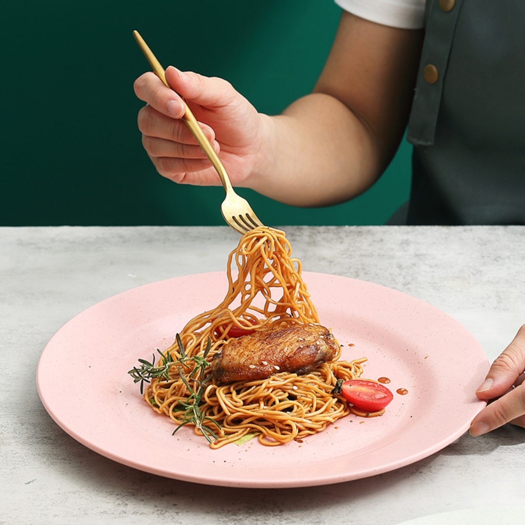 Đĩa Tròn 28Cm Bằng Rơm Lúa Mì Không bpa Đựng Bánh pizza Hàng Ngày Cho Gia Đình