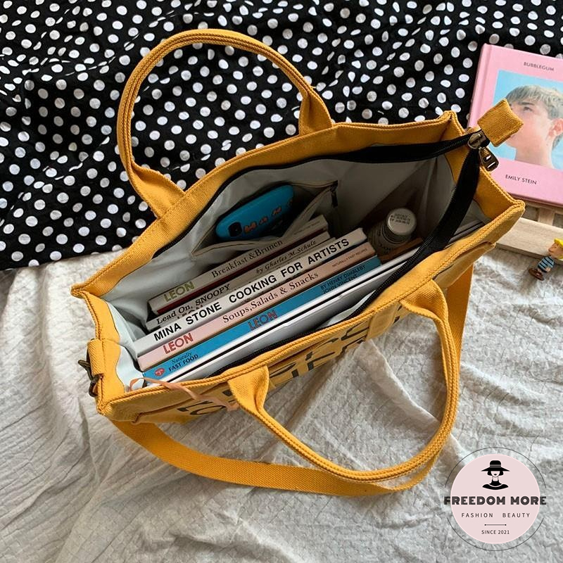 Cặp đeo chéo sinh viên nam/nữ,đựng vở 14 inch,sách giấy A4,laptop,RESPECT OTHER in thư thiết kế