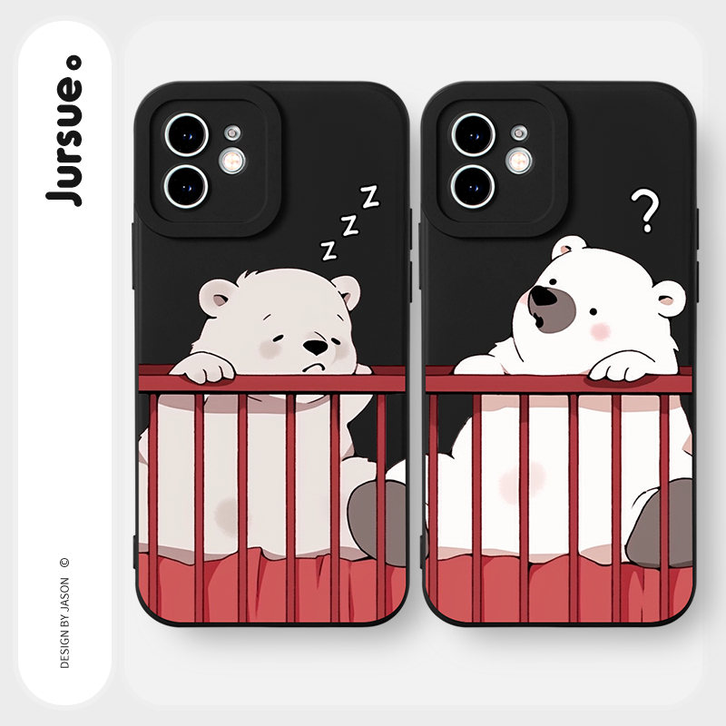 Ốp lưng JURSUE mềm hoạt hình cặp đôi dễ thương đẹp Cho IPHONE 15 14 13 12 11 PRO MAX SE 2020 X XR XS ip 8 7 6 6S PLUS kute Y4254