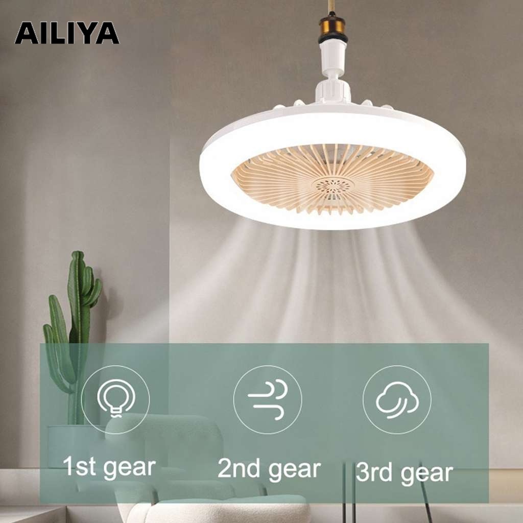 Quạt trần AILIYA có đèn và điều khiển từ xa đơn giản hiện đại trang trí phòng khách/ phòng ngủ