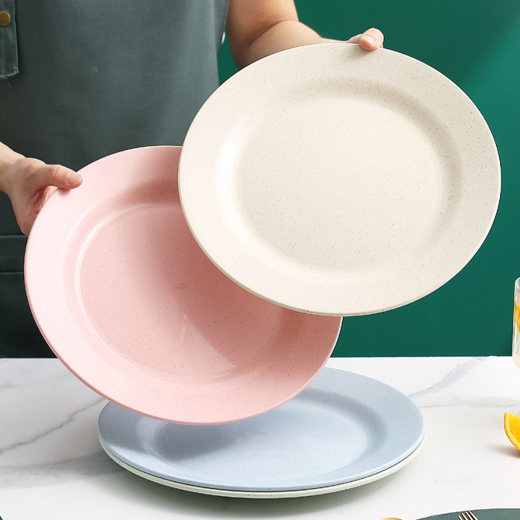 Đĩa Tròn 28Cm Bằng Rơm Lúa Mì Không bpa Đựng Bánh pizza Hàng Ngày Cho Gia Đình