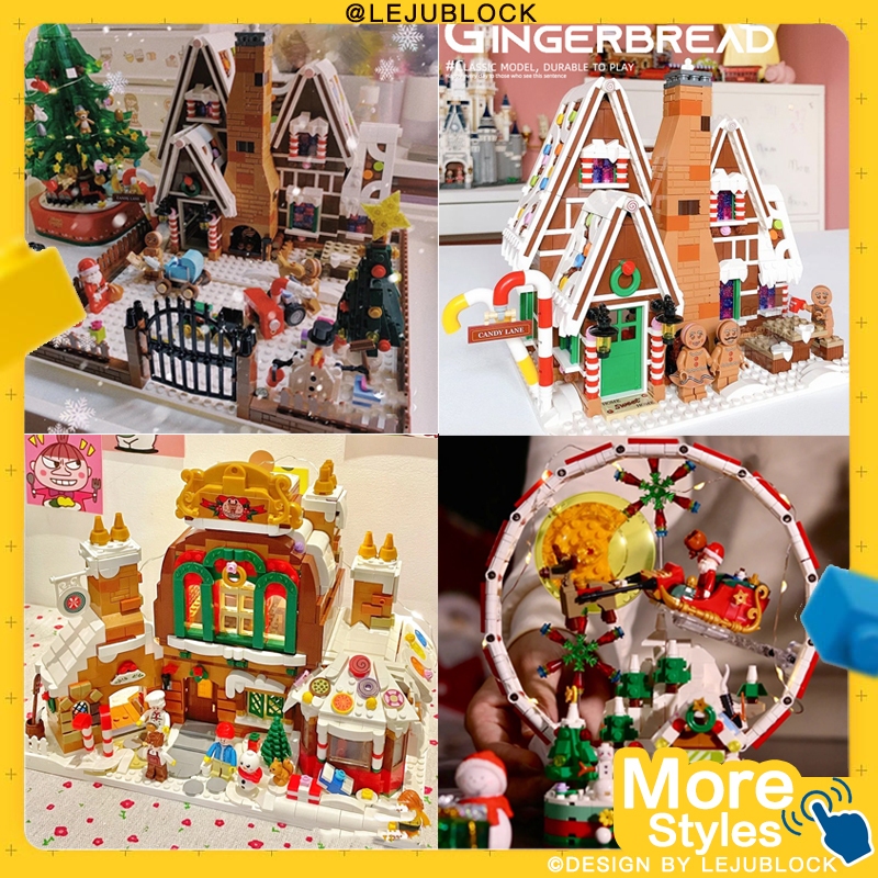 【LEJUBLCOK】khối xây dựng nhà bánh gừng tuần lộc người tuyết cây giáng sinh nhân vật ông già Noel nano block quà sinh nhật đồ chơi cho trẻ em quà cho bạn gái trò chơi lắp hình đèn Giáng sinh quà Giáng sinh lego