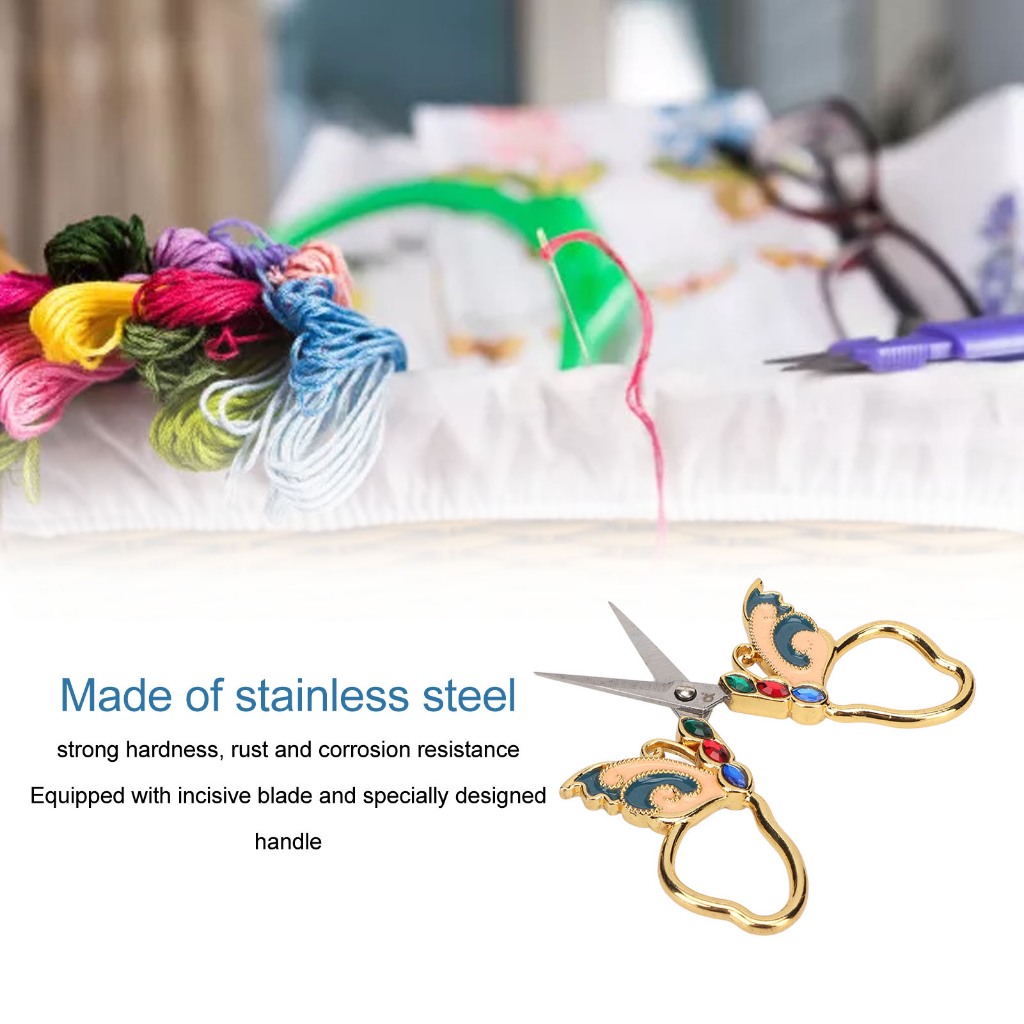 Kéo Cắt Vải Thêu Bằng Thép Không Gỉ Phong Cách retro