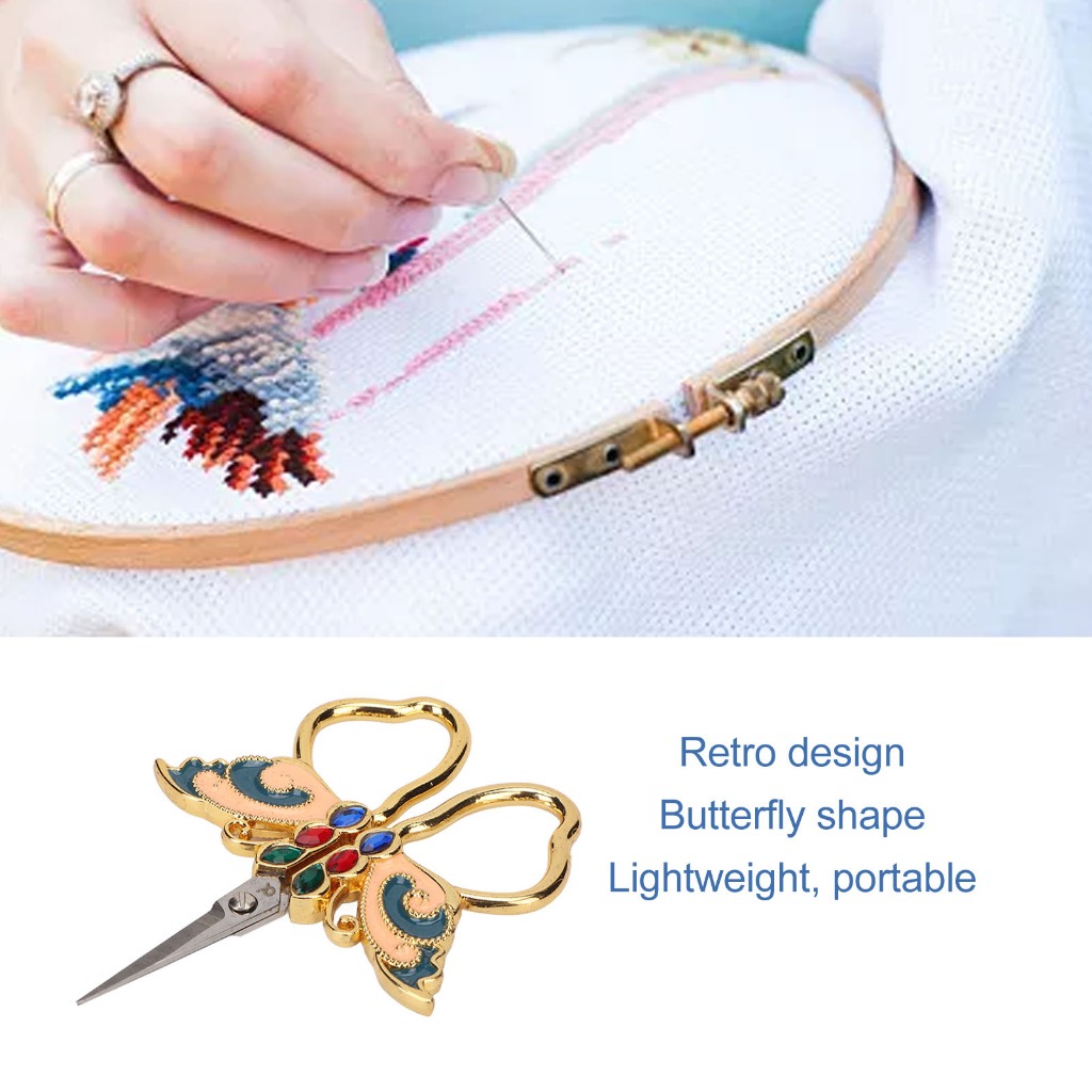 Kéo Cắt Vải Thêu Bằng Thép Không Gỉ Phong Cách retro