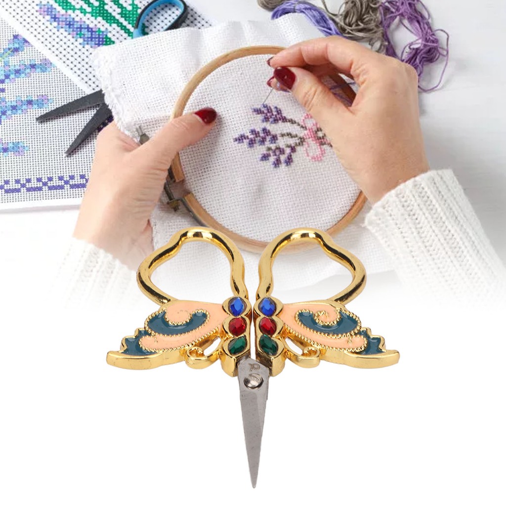 Kéo Cắt Vải Thêu Bằng Thép Không Gỉ Phong Cách retro