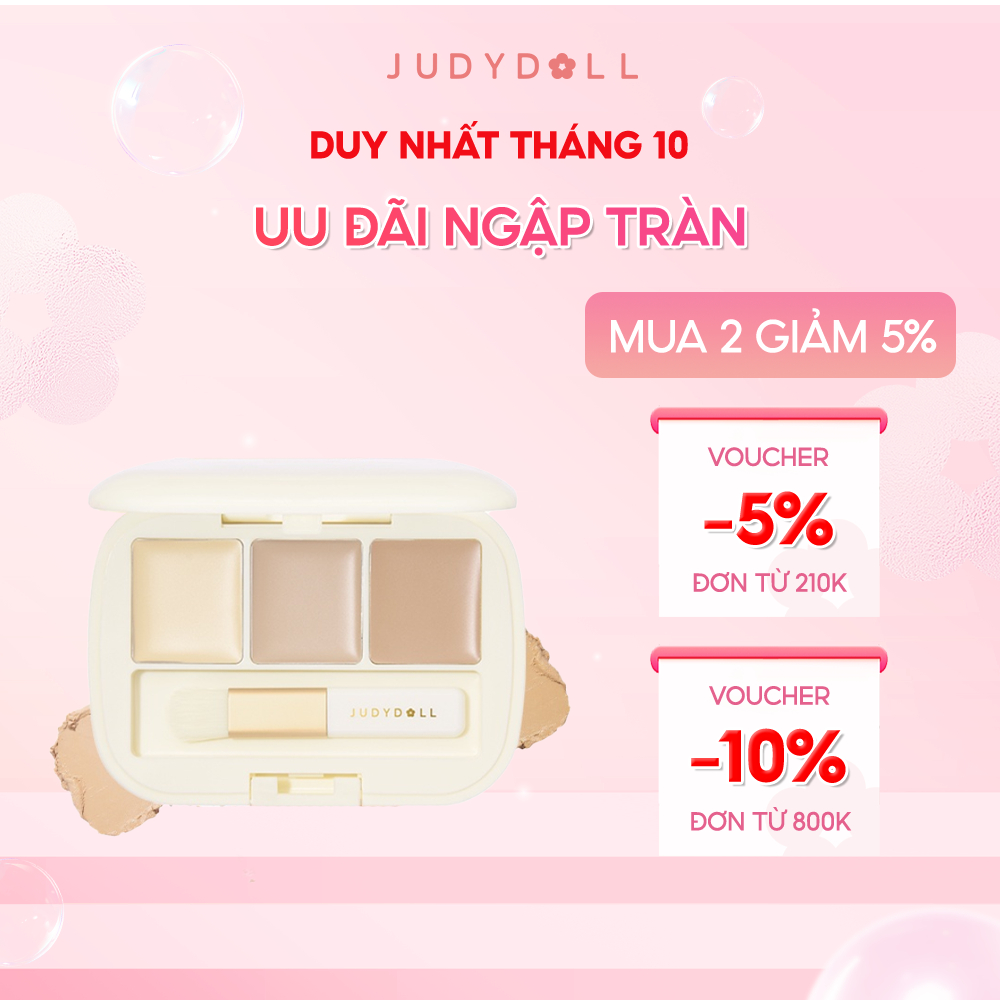 Bảng che khuyết điểm JUDYDOLL ba màu che điểm đen/ mụn/ sẹo/ khóe nước mắt