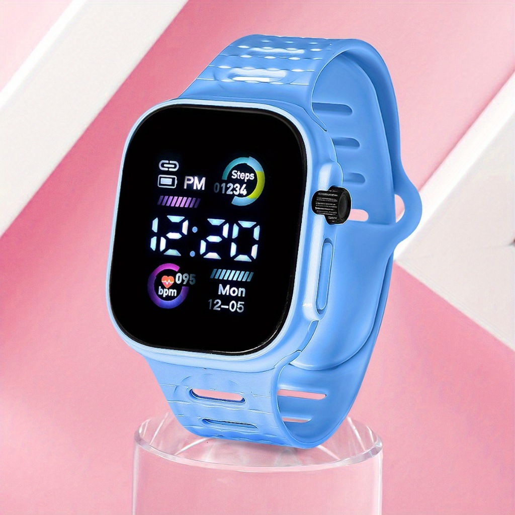Mới Đồng Hồ Đeo Tay Điện Tử Đèn led Hai Màu Hình Tròn Và Nút Vuông Đơn Giản Thời Trang Đa Năng Dành Cho Học Sinh