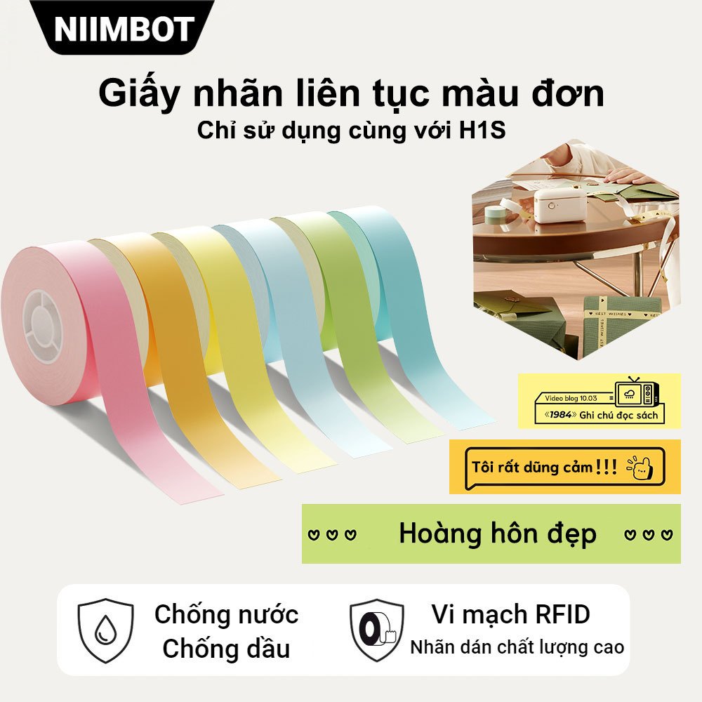 Cuộn Nhãn Dán Chống Nước 15mm-7.5m / Cuộn Cho Máy In H1S