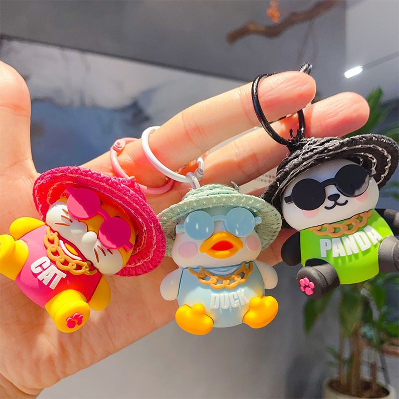 Crazy zoo Móc Khóa Hình Búp Bê Đội Mũ Rơm Dễ Thương