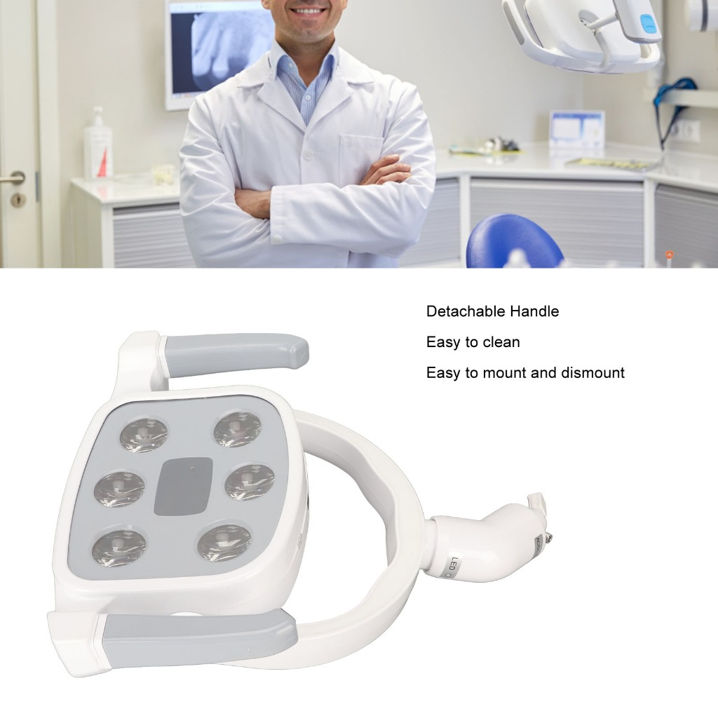 Ghế nha khoa Phụ kiện ghế nha khoa,Cụm đèn led 6 bóng lắp ghế răng Chip ánh sáng 10000‑35000lx vuông BeautyTop01