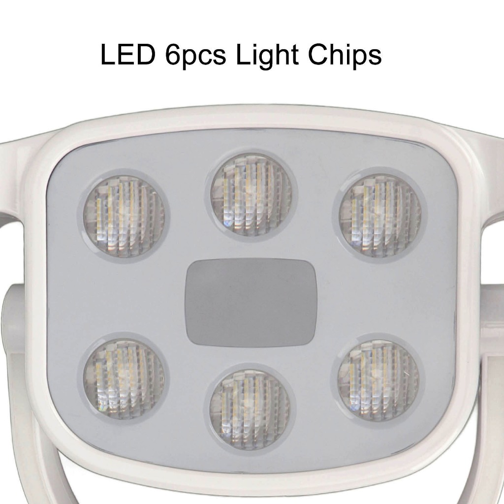 Ghế nha khoa Phụ kiện ghế nha khoa,Cụm đèn led 6 bóng lắp ghế răng Chip ánh sáng 10000‑35000lx vuông BeautyTop01