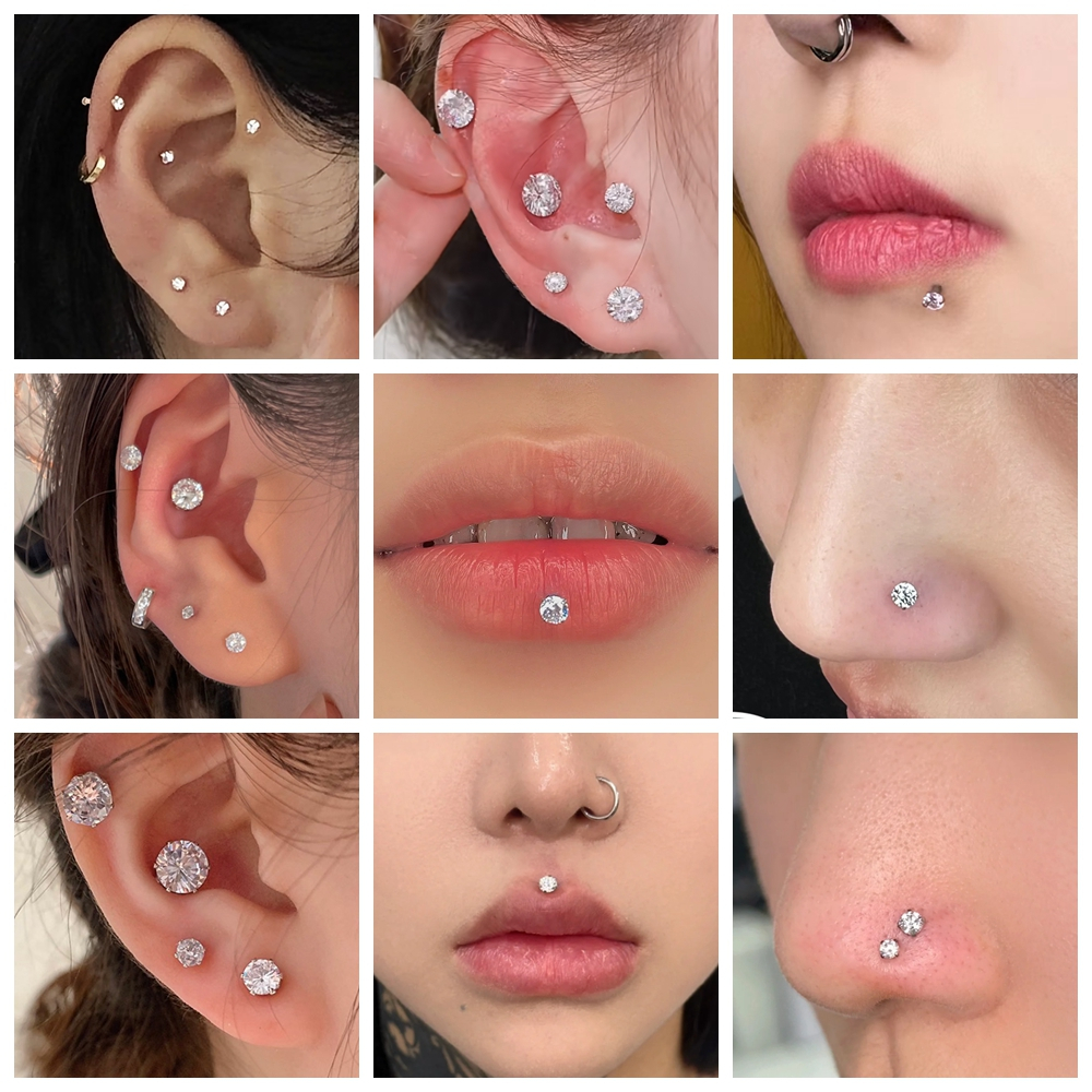 1 Khuyên Mũi Thép Không Gỉ 2 / 3 / 4 / 5 / 6mm 16g