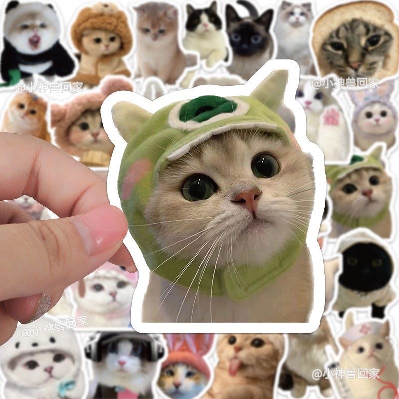 Sticker Dán Trang Trí Nhật Ký Chống Nước Hình Mèo Dễ Thương 58 58