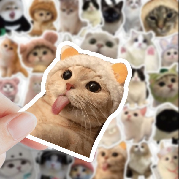 Sticker Dán Trang Trí Nhật Ký Chống Nước Hình Mèo Dễ Thương 58 58