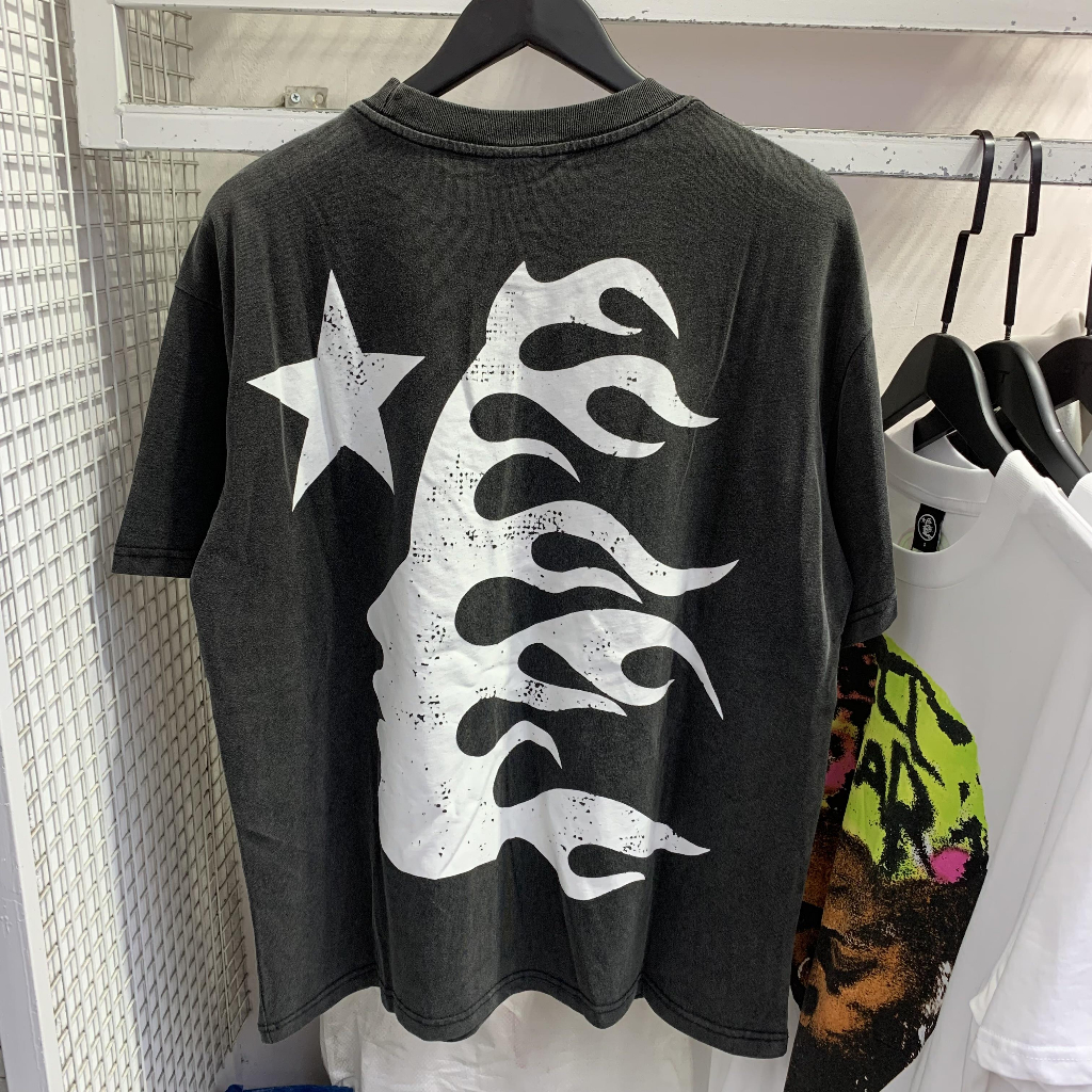 Hellstar studios Áo Thun cotton Tay Ngắn Dáng Rộng In Hình Mặt Cười Ác Quỷ vintage Đường Phố Cao Cấp Cho Cặp Đôi