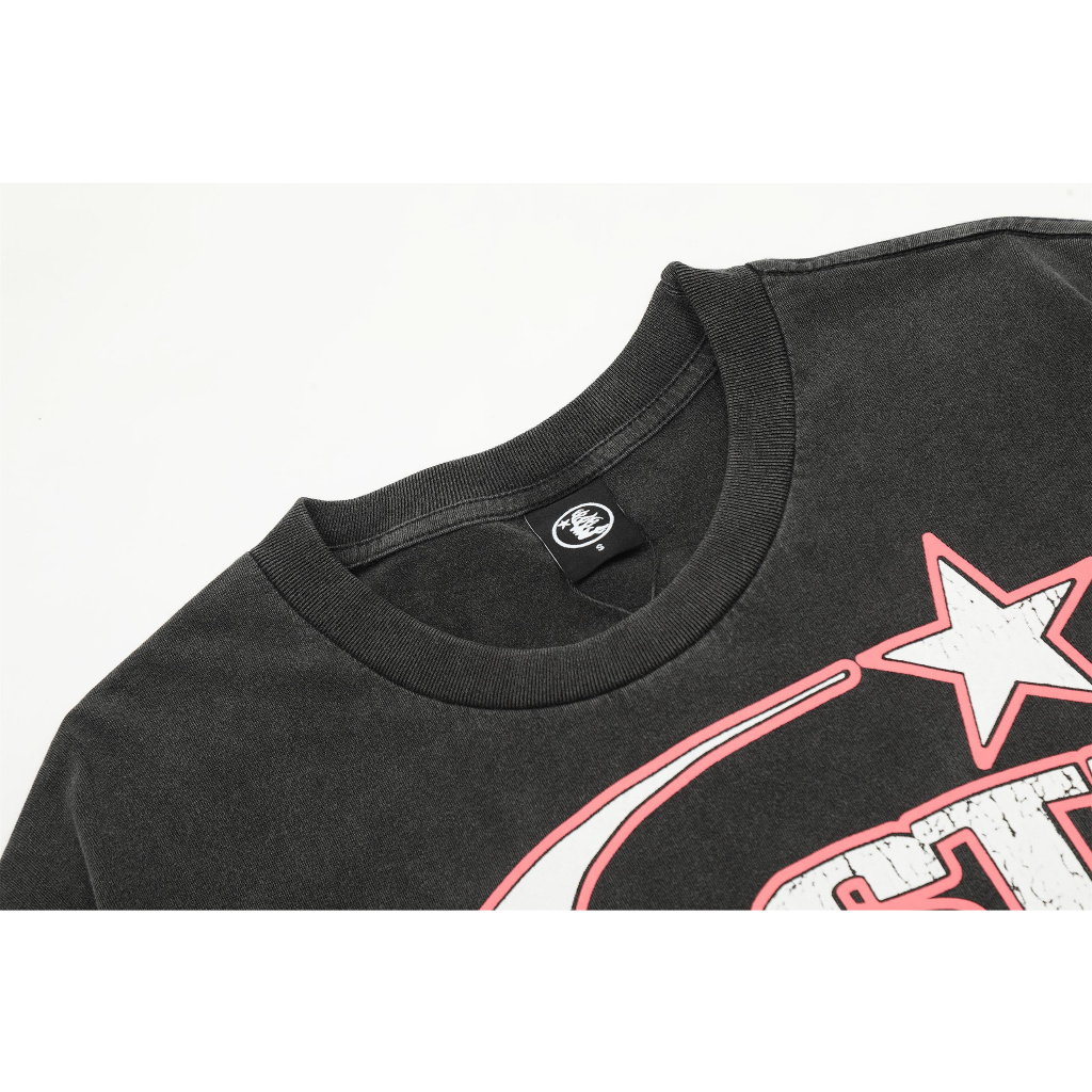 Hellstar studios Áo Thun cotton Tay Ngắn Dáng Rộng In Hình Mặt Cười Ác Quỷ vintage Đường Phố Cao Cấp Cho Cặp Đôi