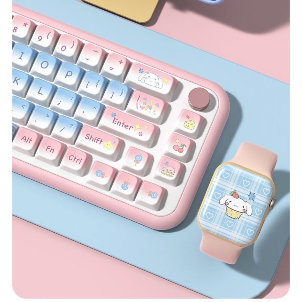 138/158 Phím Tiệc ngọt ngào Keycap MDA PBT Chất liệu Năm mặt thăng hoa nhiệt cá nhân tùy chỉnh cơ khí KeyCaps 61/68/75/84/87/104/108 keycaps