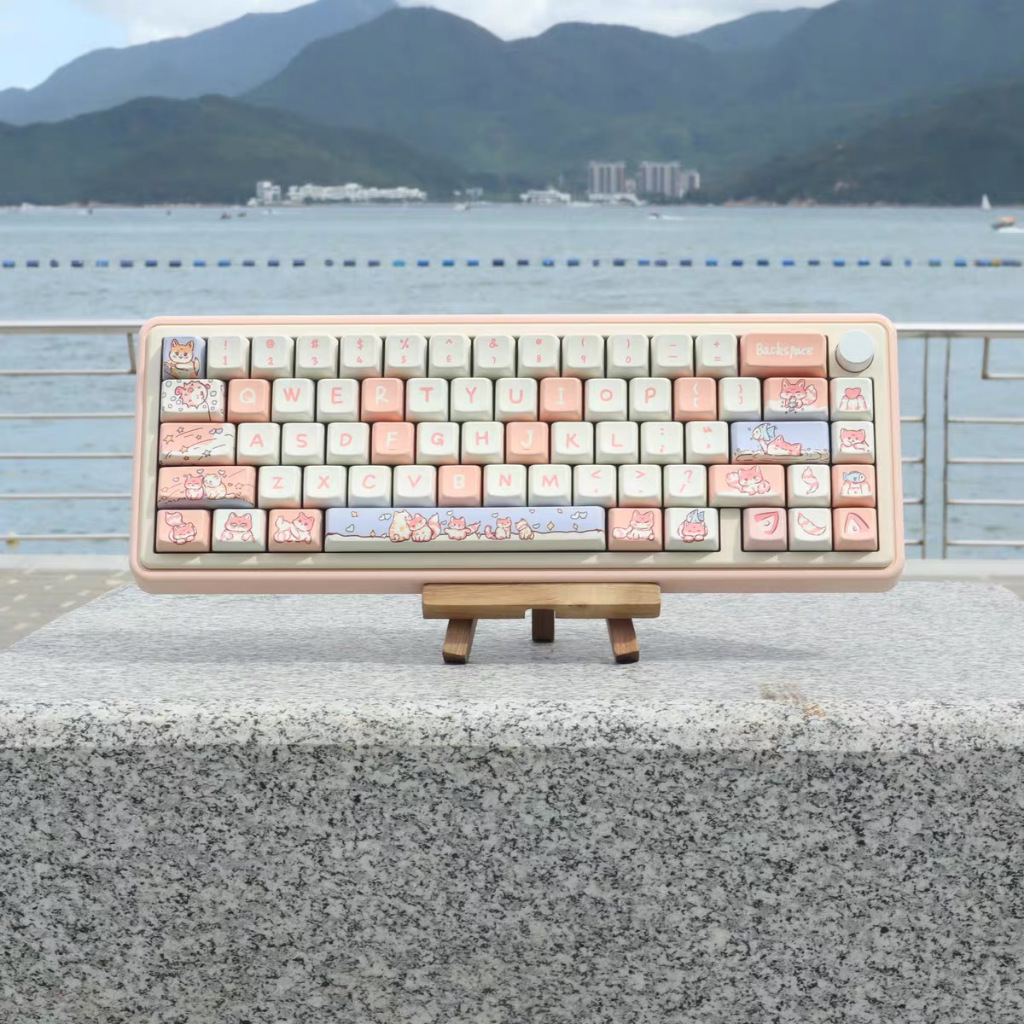74/151 Phím Cừu Keycaps MDA/Cherry PBT Năm mặt thăng hoa nhiệt Dễ thương Thỏ con Keycap hoa nhiệt 61/64/68/75/84/87/104/108 Bàn Phím Cơ Keycap