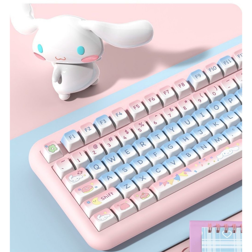 138/158 Phím Tiệc ngọt ngào Keycap MDA PBT Chất liệu Năm mặt thăng hoa nhiệt cá nhân tùy chỉnh cơ khí KeyCaps 61/68/75/84/87/104/108 keycaps