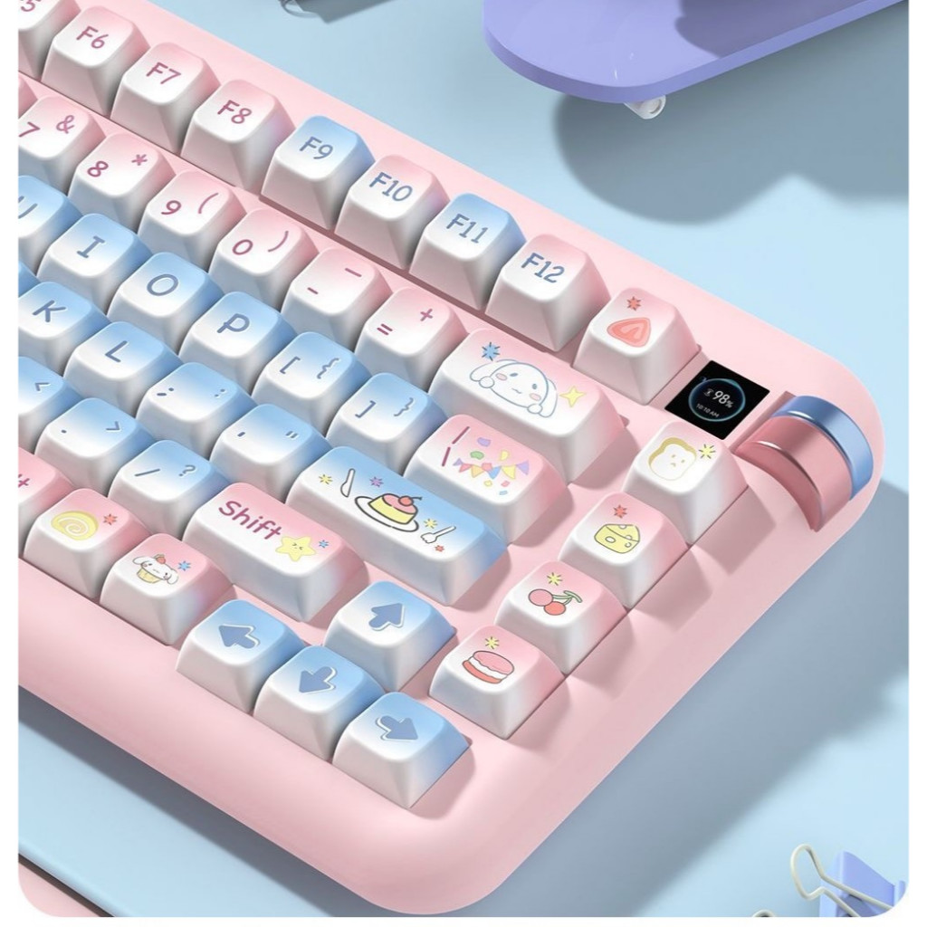138/158 Phím Tiệc ngọt ngào Keycap MDA PBT Chất liệu Năm mặt thăng hoa nhiệt cá nhân tùy chỉnh cơ khí KeyCaps 61/68/75/84/87/104/108 keycaps