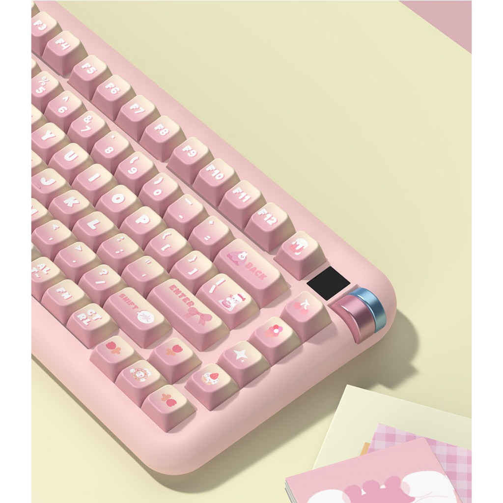 138/158 Phím Thỏ kem tráng miệng Keycap MDA PBT Chất liệu Năm mặt thăng hoa nhiệt cá nhân tùy chỉnh cơ khí KeyCaps 61/68/75/84/87/104/108 keycaps