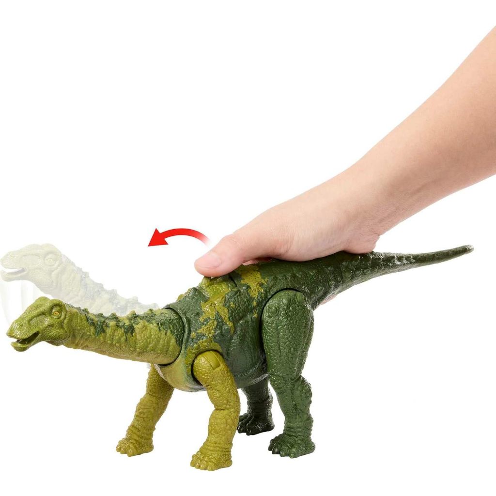 Jurassic World Dinosaur Toy Nigersaurus with Roar Sound & Attack Action, Wild Roar Posable Figure, Physical & Connected Digital Play HLP20Jurassic world Đồ Chơi Khủng Long nigersaurus Phát Ra Âm Thanh & Tấn Công Động Hoang Dã Rừng Có Thể Điều Chỉnh Được V