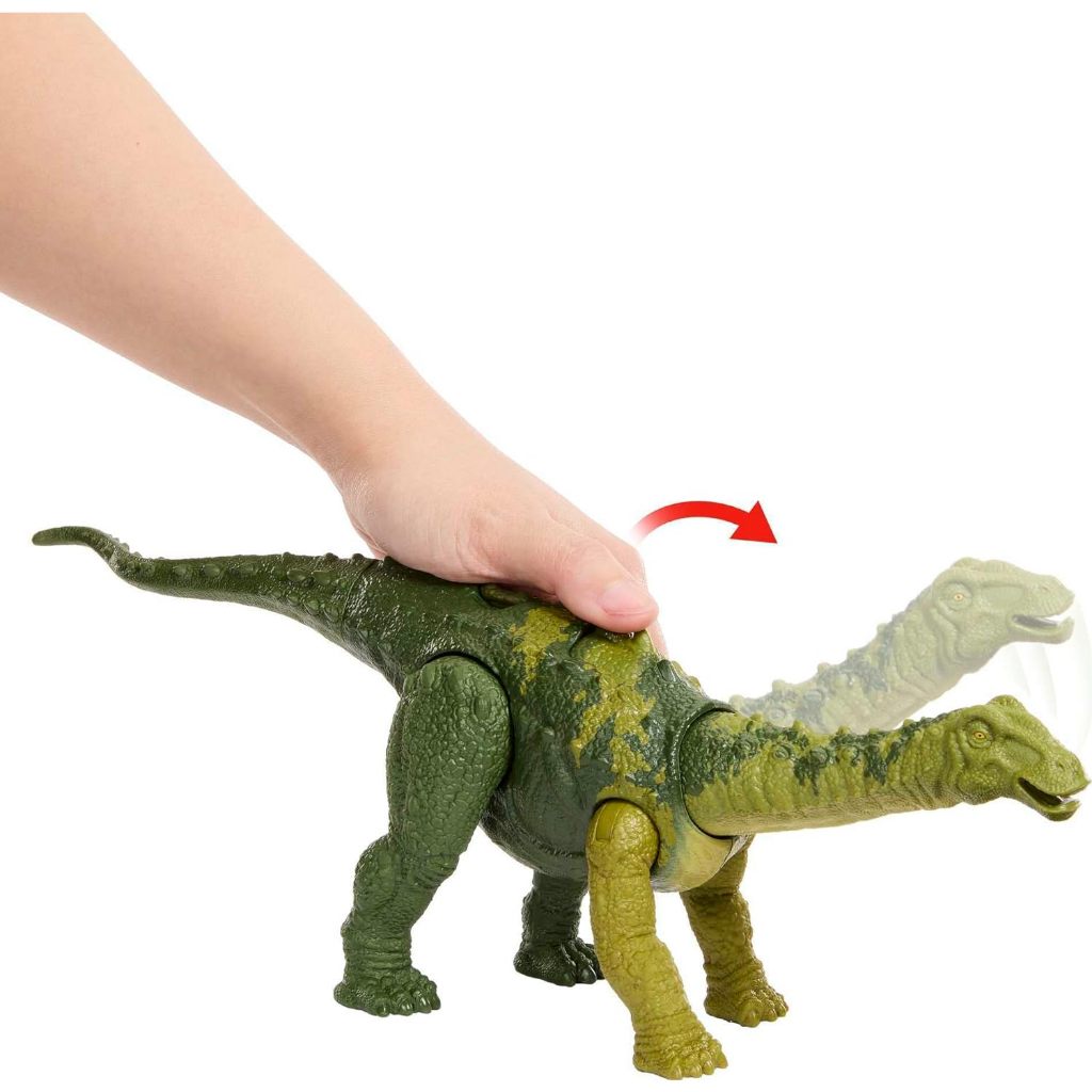 Jurassic World Dinosaur Toy Nigersaurus with Roar Sound & Attack Action, Wild Roar Posable Figure, Physical & Connected Digital Play HLP20Jurassic world Đồ Chơi Khủng Long nigersaurus Phát Ra Âm Thanh & Tấn Công Động Hoang Dã Rừng Có Thể Điều Chỉnh Được V