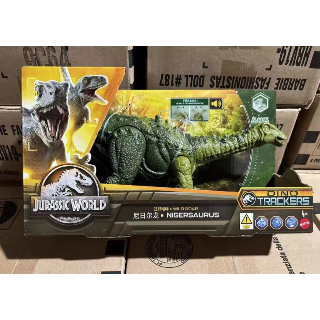 Jurassic World Dinosaur Toy Nigersaurus with Roar Sound & Attack Action, Wild Roar Posable Figure, Physical & Connected Digital Play HLP20Jurassic world Đồ Chơi Khủng Long nigersaurus Phát Ra Âm Thanh & Tấn Công Động Hoang Dã Rừng Có Thể Điều Chỉnh Được V