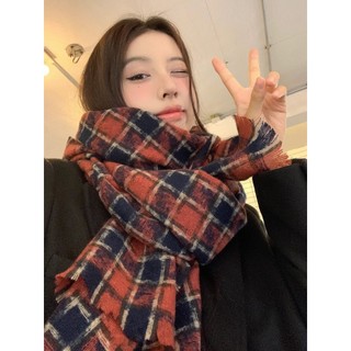 Khăn Choàng Cổ Giữ Ấm Họa Tiết houndstooth Phong Cách Mới Cao Cấp Cho Nữ