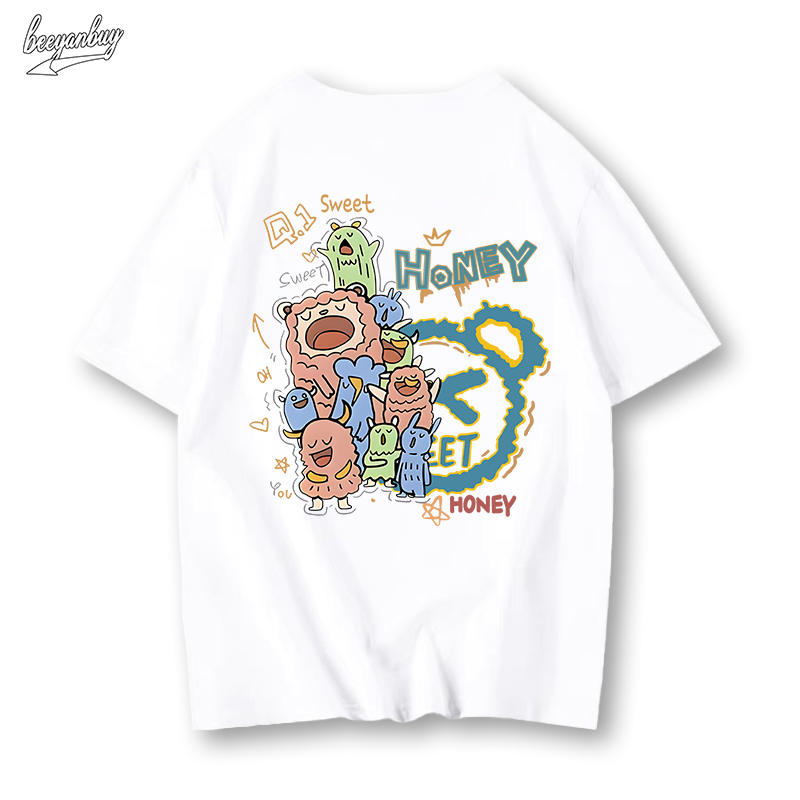 Áo thun nam BEEYANBUY Y0483 100% cotton trắng basic tay ngắn thời trang unisex ulzzang