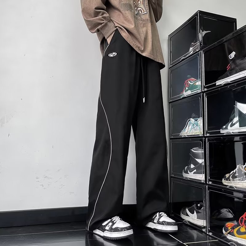 Quần Dài Ống Loe Phối Màu Tương Phản Phong Cách Âu Mỹ Thời Trang Cho Nam