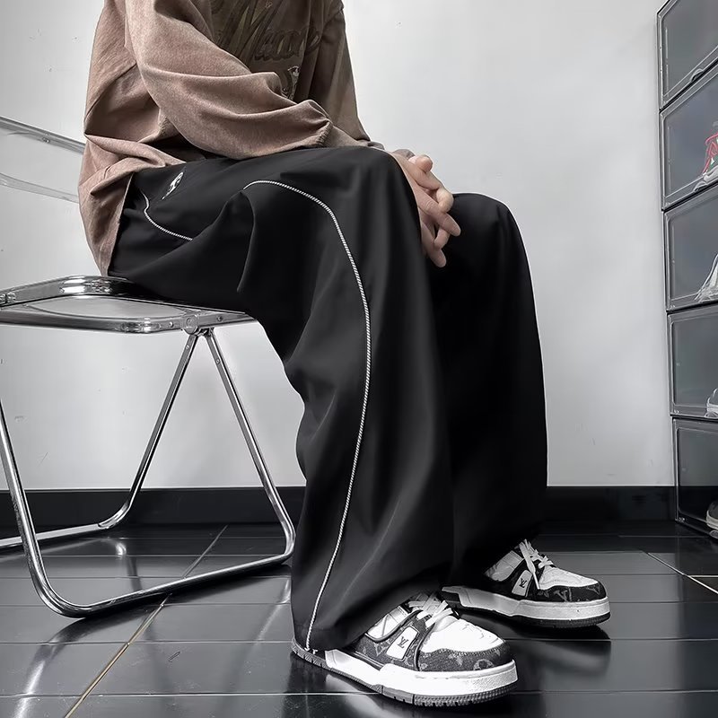 Quần Dài Ống Loe Phối Màu Tương Phản Phong Cách Âu Mỹ Thời Trang Cho Nam