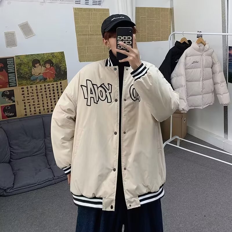 Áo Khoác Bóng Chày Dáng Rộng Phong Cách Đường Phố Nhật Bản Thời Trang Mùa Thu Cho Nam Phù Hợp